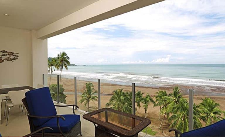 Beach balcony in luxury condo rental in Costa Rica