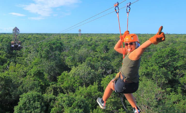 Bachelor Party ziplining in Cancun