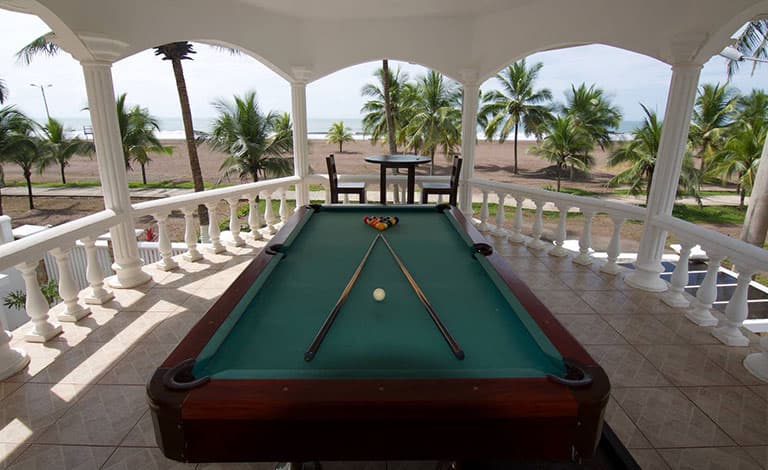 Pool table in Costa Rican mansion
